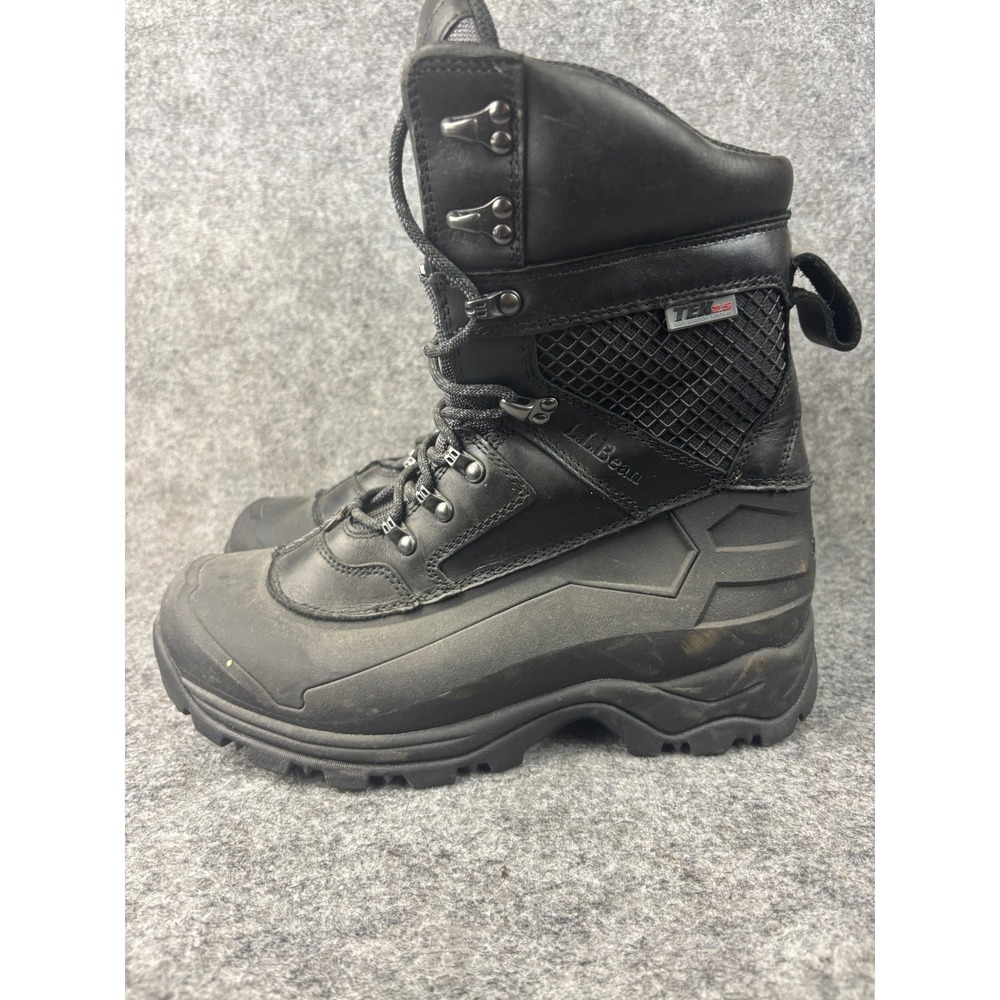 L.L. Bean Wildcat Snow Boots Mens 8 Black Waterproof Insulated 600g PrimaLoft